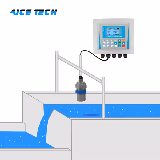 Aice Tech 초음파 수위 측정 개방형 채널 하수 내장형 유량계
